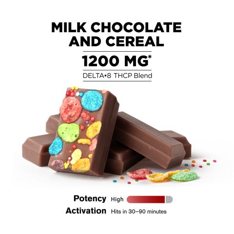 1,200mg Milk Chocolate & Cereal Bar - Delta 8 - Chill Plus - Thumbnail 4