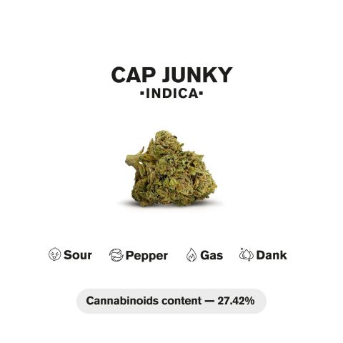 1.5g Cap Junky Strain King Size Pre-Roll - Indica - THCA - 5 Joints - Thumbnail 5