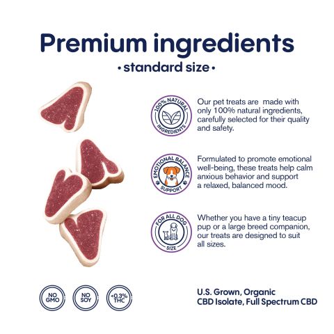 200mg CBD Pet Treats For Dogs - Meaty Steak Treats - MediPets - Thumbnail 4