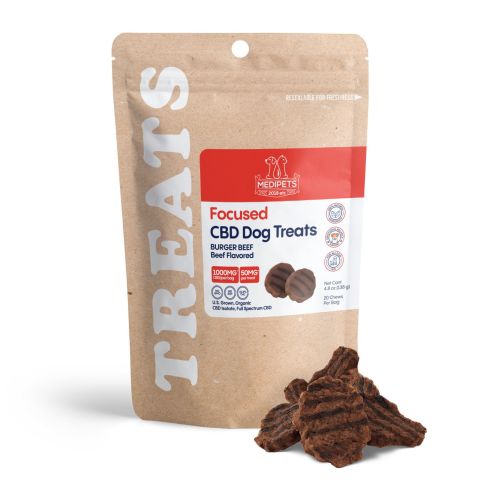1,000mg CBD Pet Treats For Dogs - Burger Beef Minis - MediPets - Thumbnail 2
