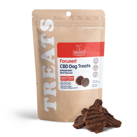 1,000mg CBD Pet Treats For Dogs - Burger Beef Minis - MediPets - Thumbnail 2