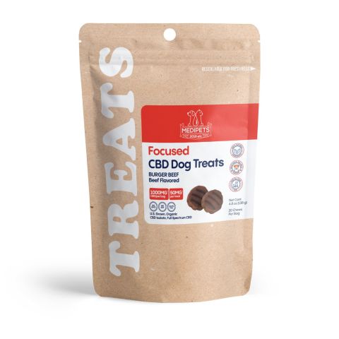 1,000mg CBD Pet Treats For Dogs - Burger Beef Minis - MediPets - Thumbnail 3