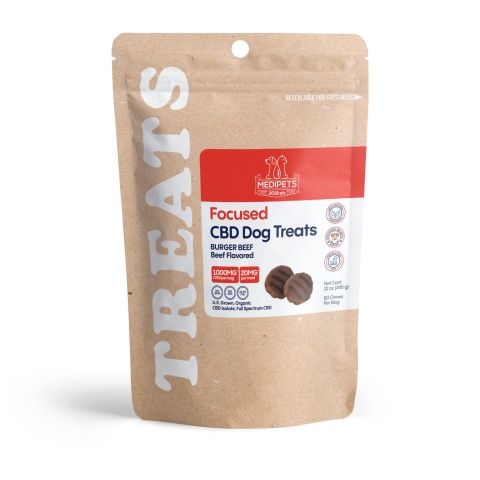 1,000mg CBD Pet Treats For Dogs - Burger Beef Minis - MediPets - Thumbnail 3