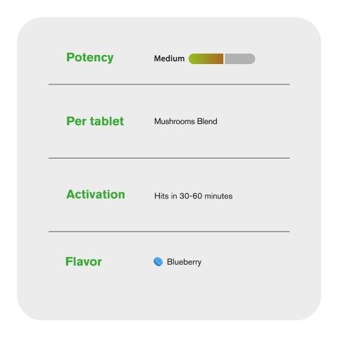 1,200mg Magic Mushroom Tablets - Blueberry - Shrooomies - Thumbnail 6