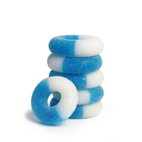 100mg Delta 8 Gummies - Sour Blue Raspberry Rings - Chill Extreme - Thumbnail 1