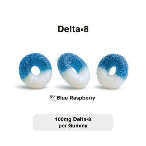 100mg Delta 8 Gummies - Sour Blue Raspberry Rings - Chill Extreme - Thumbnail 6