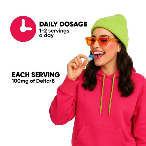 100mg Delta 8 Gummies - Sour Blue Raspberry Rings - Chill Extreme - Thumbnail 8