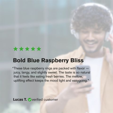 100mg Delta 8 Gummies - Sour Blue Raspberry Rings - Chill Extreme - Thumbnail 10