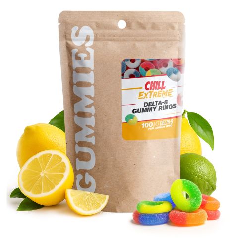 100mg Delta 8 Gummies – Assorted Sour Mix Rings – Chill Extreme - Thumbnail 3