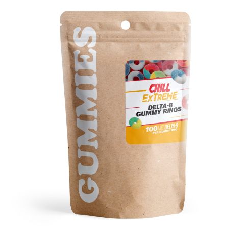 100mg Delta 8 Gummies – Peach Sour Rings – Chill Extreme - Thumbnail 4