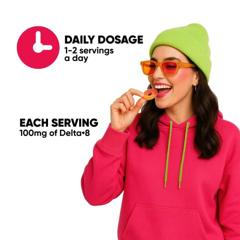 100mg Delta 8 Gummies – Peach Sour Rings – Chill Extreme - Thumbnail 8