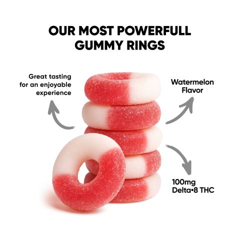 100mg Delta 8 Gummies - Sour Watermelon Rings - Chill Extreme - Thumbnail 2