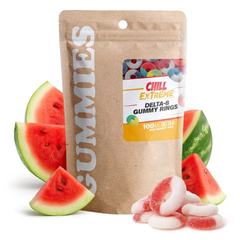 100mg Delta 8 Gummies - Sour Watermelon Rings - Chill Extreme - Thumbnail 3