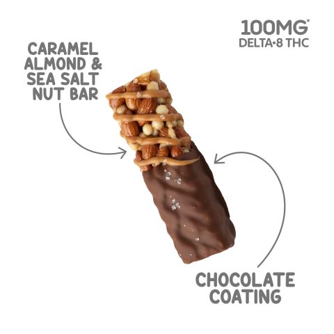 100mg Delta 8 Caramel Almond & Sea Salt Nut Bar - Chill Plus - Thumbnail 4