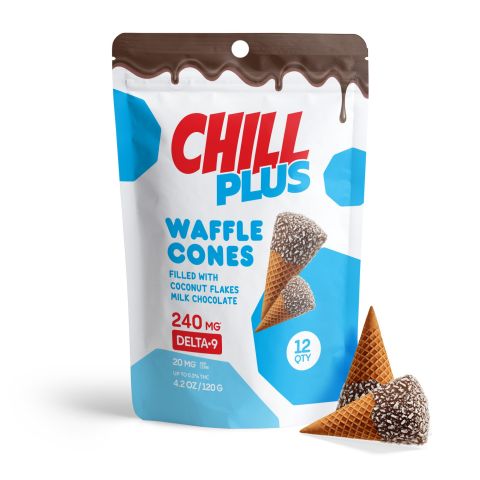 20mg Coconut Flakes + Milk Chocolate Waffle Cones - Delta 9 - Chill Plus - Thumbnail 2