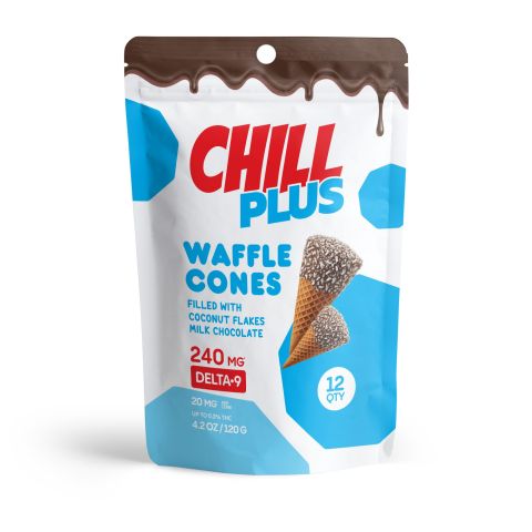 20mg Coconut Flakes + Milk Chocolate Waffle Cones - Delta 9 - Chill Plus - Thumbnail 3