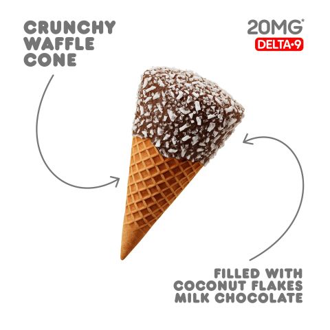 20mg Coconut Flakes + Milk Chocolate Waffle Cones - Delta 9 - Chill Plus - Thumbnail 4