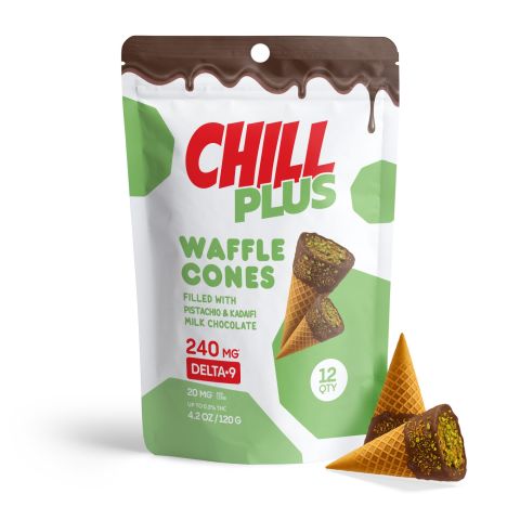 20mg Pistachio & Kadaifi + Milk Chocolate Waffle Cones - Delta 9 - Chill Plus - Thumbnail 2
