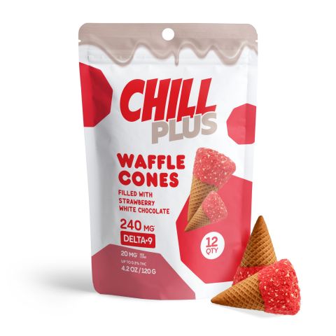 20mg Strawberry + White Chocolate Waffle Cones - Delta 9 - Chill Plus - Thumbnail 2