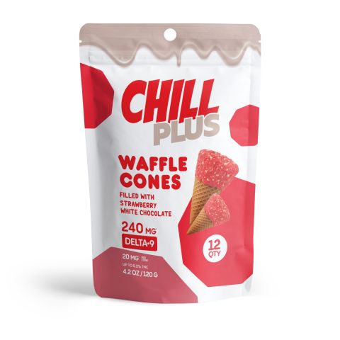 20mg Strawberry + White Chocolate Waffle Cones - Delta 9 - Chill Plus - Thumbnail 3