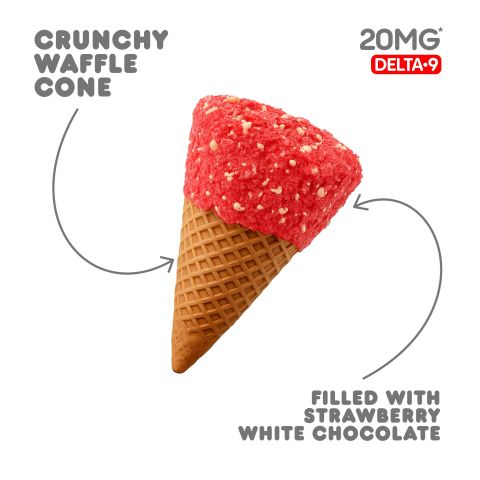 20mg Strawberry + White Chocolate Waffle Cones - Delta 9 - Chill Plus - Thumbnail 4