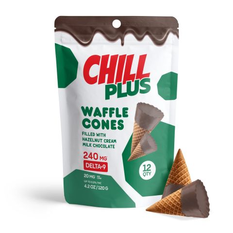 20mg Hazelnut Cream + Milk Chocolate Waffle Cones - Delta 9 - Chill Plus - Thumbnail 2