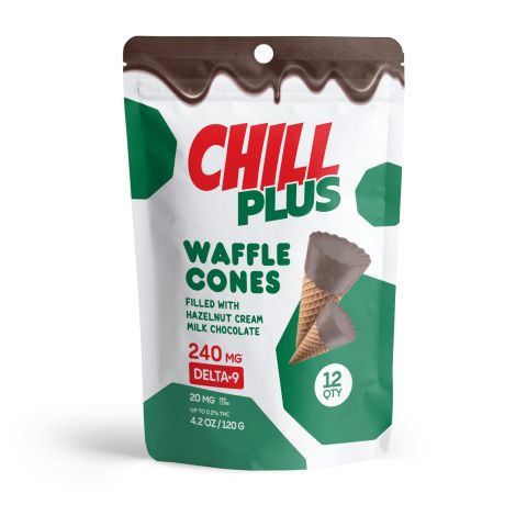 20mg Hazelnut Cream + Milk Chocolate Waffle Cones - Delta 9 - Chill Plus - Thumbnail 3
