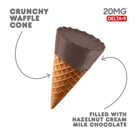 20mg Hazelnut Cream + Milk Chocolate Waffle Cones - Delta 9 - Chill Plus - Thumbnail 4