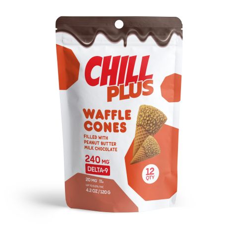 20mg Peanut Butter + Milk Chocolate Waffle Cones - Delta 9 - Chill Plus - Thumbnail 3