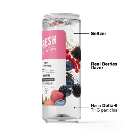 100mg Berries THC Seltzer - D9 Nano - Fresh - Thumbnail 3
