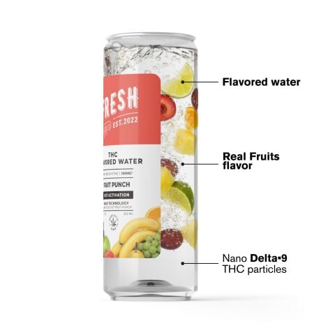 100mg Fruit Punch THC Seltzer - D9 Nano - Fresh - Thumbnail 3