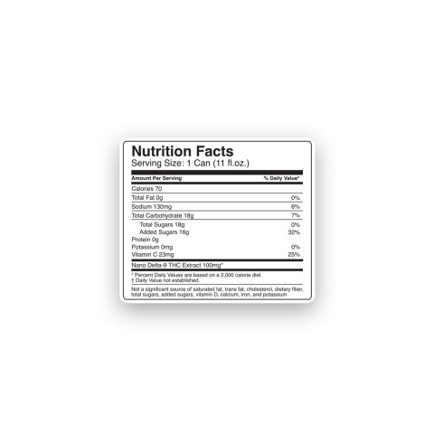 100mg Fruit Punch THC Water - D9 Nano - Fresh - Thumbnail 8