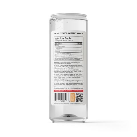 100mg Strawberry & Peach THC Seltzer - D9 Nano - Fresh - Thumbnail 7