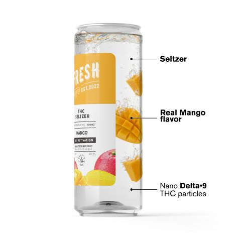 100mg Mango THC Seltzer - D9 Nano - Fresh - Thumbnail 3