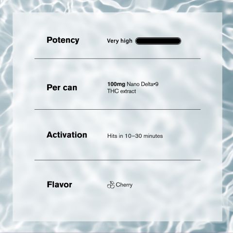 100mg Cherry THC Seltzer - D9 Nano - Fresh - Thumbnail 5