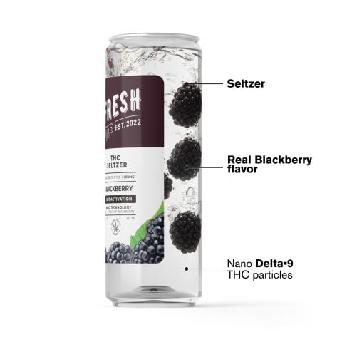 100mg Blackberry THC Seltzer - D9 Nano - Fresh - Thumbnail 3