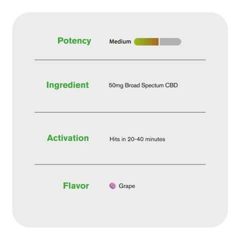 50mg Broad Spectrum CBD Tablets - Grape - Chill Plus - Thumbnail 6