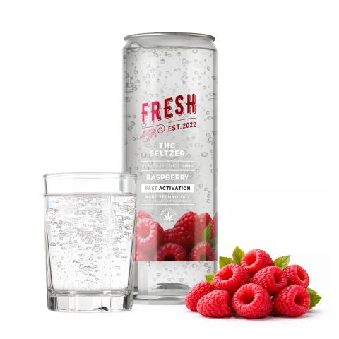 100mg Raspberry THC Seltzer - Delta 9 Nano - Fresh - Thumbnail 2