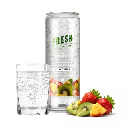 100mg Strawberry Sunset THC Seltzer - D9 Nano - Fresh - Thumbnail 2