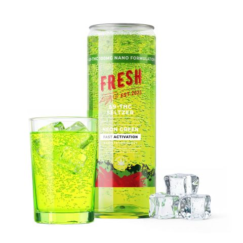 100mg Neon Green THC Seltzer - D9 Nano - Fresh - Thumbnail 2