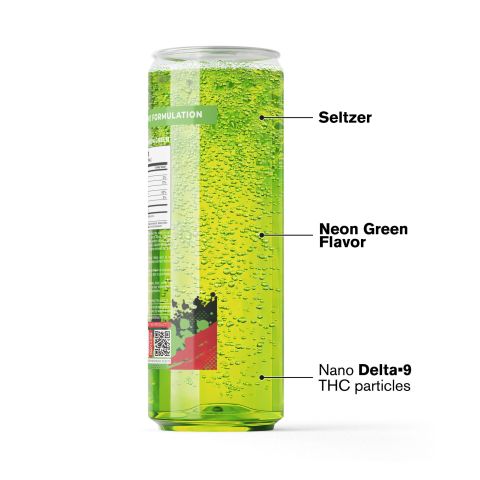 100mg Neon Green THC Seltzer - D9 Nano - Fresh - Thumbnail 3