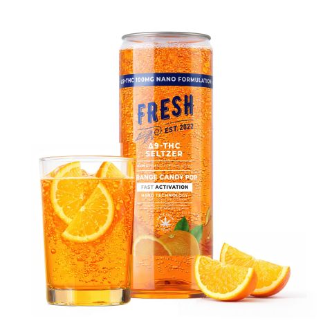 100mg Orange Candy Pop THC Seltzer - D9 Nano - Fresh - Thumbnail 2