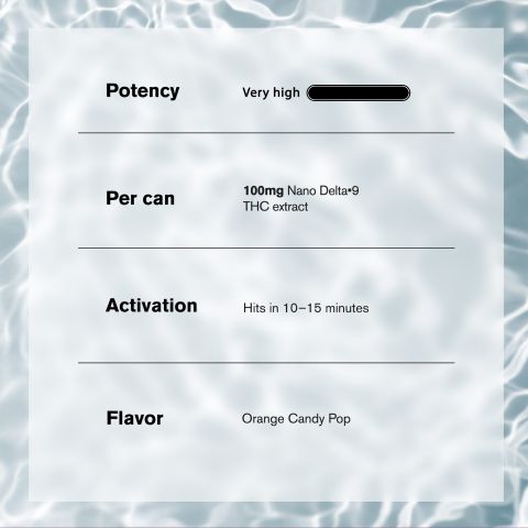 100mg Orange Candy Pop THC Seltzer - D9 Nano - Fresh - Thumbnail 5