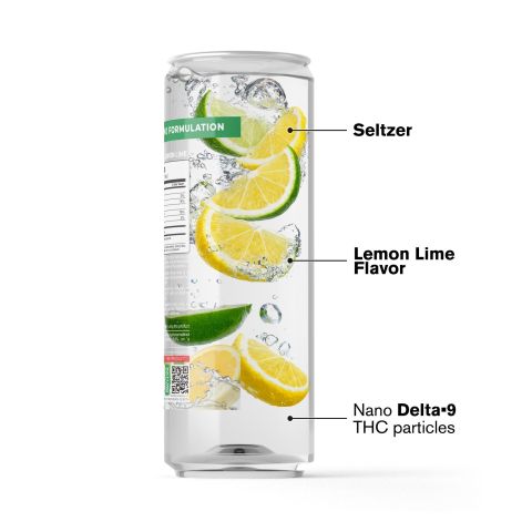 100mg Lemon Lime THC Seltzer - D9 Nano - Fresh - Thumbnail 3
