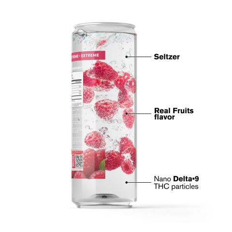200mg Raspberry THC Seltzer - D9 Nano - Fresh - Thumbnail 3