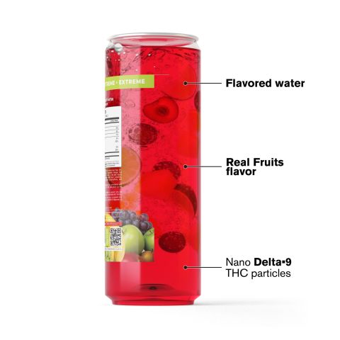 200mg Fruit Punch THC Water - D9 Nano - Fresh - Thumbnail 3
