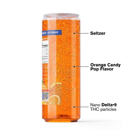 200mg Orange Candy Pop THC Seltzer - Delta 9 Nano - Fresh - Thumbnail 3