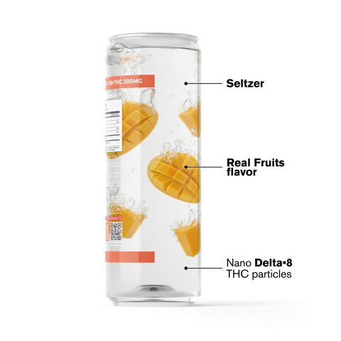 300mg Mango THC Seltzer - D8 Nano - Fresh - Thumbnail 3