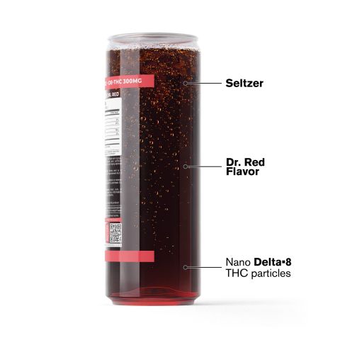 300mg Dr.Red THC Seltzer - D8 & D9 Nano - Fresh - Thumbnail 3