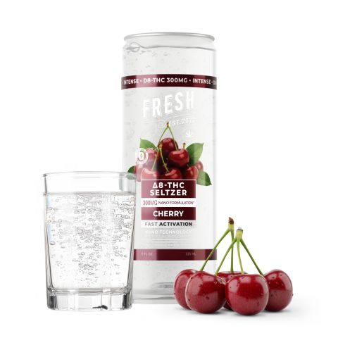 300mg Cherry THC Seltzer - D8 & D9 Nano - Fresh - Thumbnail 2